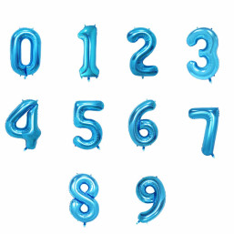Foil Balloon - Numerals - 0 to 9, Blue